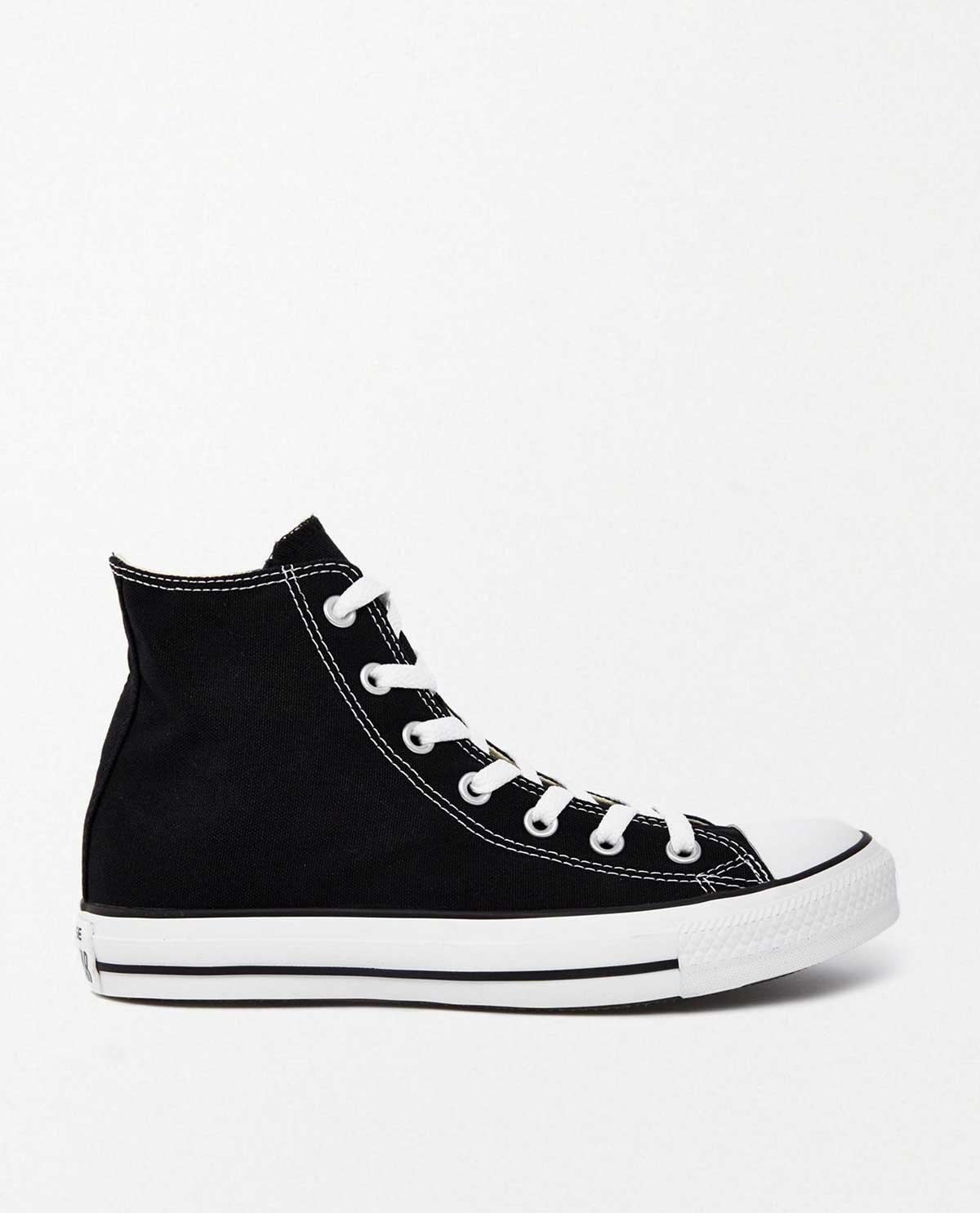 Court canvas high-top sneaker in black